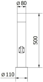 Lámpa Kerti lámpatest LARGO-P 80,E27, max.15W, IP44, AC220-240V, 50-60Hz,pólus 80 cm, grafit