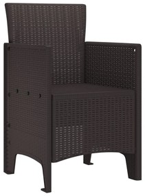 Kerti Székek 2 db Barna Poli Rattan