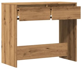 kézműves tölgy színű szerelt fa dohányzóasztal 89x41x76,5 cm