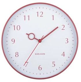Karlsson 5992RD dizájner falióra, piros, átmérő 30cm