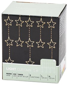 Stars kültéri fényfüggöny , 120x120 cm, LEDmeleg fehér, időzítő, 8 funkció, 120 cm