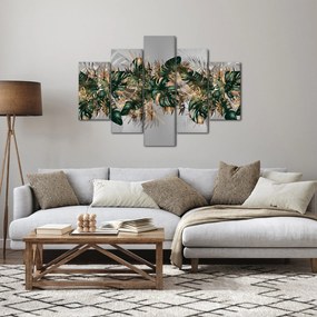 Kép - Gold-green, trópusi levelek (150x105 cm)