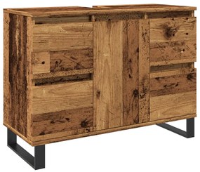 Antik fa színű szerelt fa mosdószekrény 80 x 33 x 60 cm