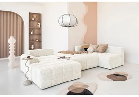 Krémszínű kinyitható tárolóhelyes moduláris sarokkanapé (jobb oldali) Lulu – Miuform