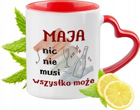 Mai Piros Bögre Szív Alakú Füllel Ajándék Nyomtatott