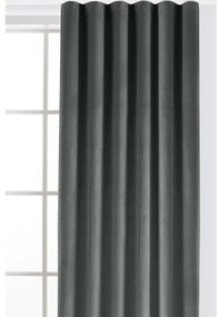Sötétszürke bársony dimout (részleges sötétítő) függöny 265x250 cm Velto – Filumi