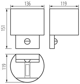 Kanlux 28995 - REKA kültéri LED fali lámpa érzékelővel LED/7W/230V IP54 antracit