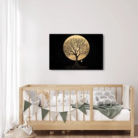 Kép – Fa arany teliholdban I. (90x60 cm)
