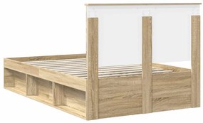 vidaXL Ágykeret fejtámlával Sonoma 120 x 200 cm Tömör fenyőfa