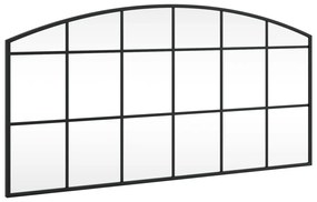 fekete ívelt vas fali tükör 100 x 50 cm