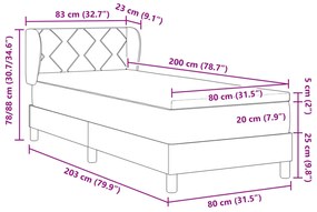 Boxspring Ágy Ágyneművel Rózsaszín 80x200 cm Velvet