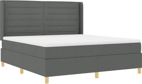 vidaXL Boxrugós ágy matracmal fejtámlával Szürke 140 x 200 cm szövet