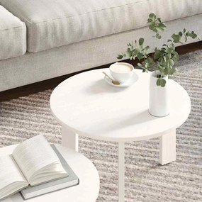 Dohányzóasztal 2 pcs Fehér 47.5 x 47.5 x 27 cm Tömör fenyőfa