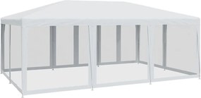 Fehér HDPE rendezvénysátor 10 hálós oldalfallal 6 x 4 m