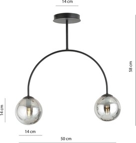 Emibig modern mennyezeti lámpa archi fekete grafit emi1287/2