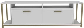 TV szekrény Omar - White, Gold
