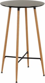 Bárasztal, fekete/tölgy, átmérő 60 cm, IMAM