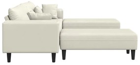 Bársony Kanapé párnával 3 pcs Krém 208 cm Bársony