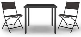 vidaXL 3 részes acél kültéri étkezőgarnitúra