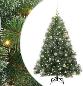vidaXL Mű karácsonyfa 150 LED-del állvánnyal Zöld 150 cm PE és PVC