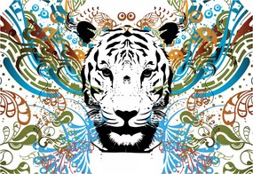 Fotótapéta Tigris Absztrakt Színes Vinyl Design 368x254 +ragasztó