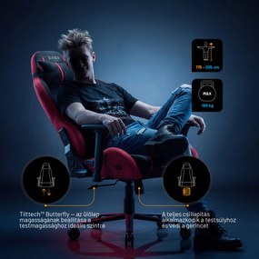 Szövet gamer szék fekete-piros Diablo X-One 2.0 Bloody Mary King