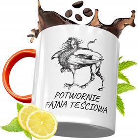 Narancssárga Bögre Anyósnak Ajándékba, fényképes nyomattal