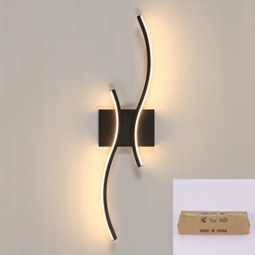 Kinkiet Czarna Liniowa Led Falilámpa Modern Nappaliba 3000K 18W