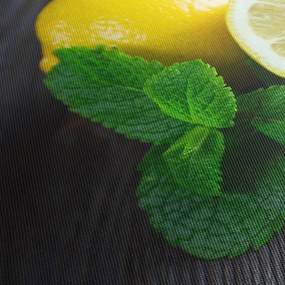 Citrom és a menta az asztalon képe (120x50 cm)