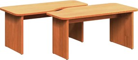 vidaXL Dohányzóasztal 2 pcs Faggyú barna Tömör fenyőfa