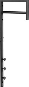 Fém ruhatartó, fekete, 30 x 3 x 82 cm