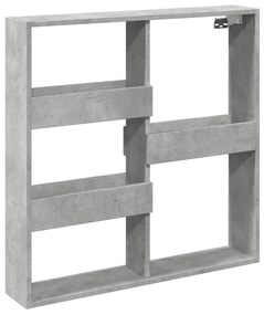betonszürke szerelt fa faliszekrény 80 x 15 x 80 cm