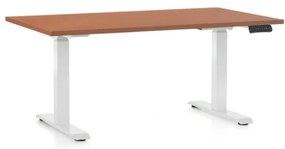 Állítható magasságú asztal OfficeTech C, 140 x 80 cm, fehér alap, cseresznye