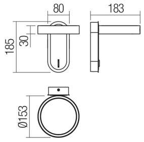 Redo 01-3764 - LED Fali lámpa KEEN LED/6W/230V CRI 90 fekete