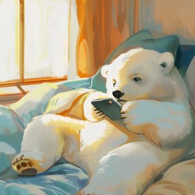 Poszter 50x50cm Maci délután