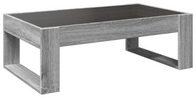 szürke sonoma végtelen hatású LED-es dohányzóasztal 90x53x30 cm