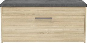 Aldabra Parma cipőtároló pad, 100x49x35 cm, sonoma