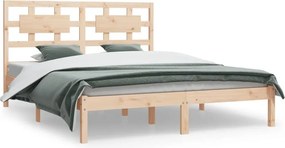 vidaXL tömör fenyőfa ágy matrac nélkül 150x200 cm