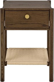 Sötét natúr színű éjjeliszekrény tölgyfa dekorral Monfort – Actona