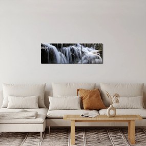 Kép - Vízesések kaszkádjai (órával) (90x30 cm)