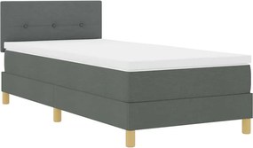 vidaXL LED Box Spring Ágy matracmal Sötétszürke 80 x 200 cm szövet