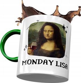 Bögre Zöld Vicces Monday Lisa Ajándék Nyomtatott Fotóval