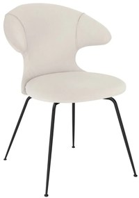 Time Flies karfás design szék, fehér, fekete láb