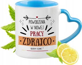 Búcsú a munkától Kék bögre szív alakú füllel Ajándék