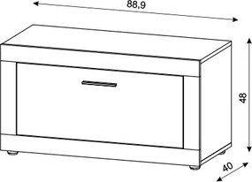 Cipősszekrény Oldwood/Beton Színben. LUNA2