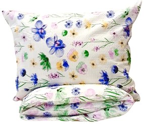 Krepp lapok Flower rainbow TiaHome - 1x Párna 90x70cm, 1x Paplan 140x200cm