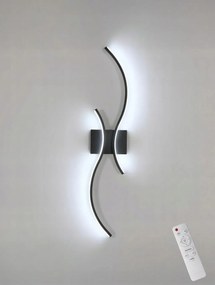 Fali Lámpa Lineáris Fali Led Fekete Távirányítóval Hálószoba Nappali 80CM