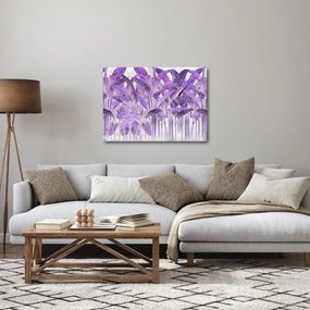 Kép - Lila levelek vakolatban (70x50 cm)