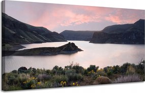 Vászonkép Természet Hegyek Víz Ég Virágok Növények 120x60