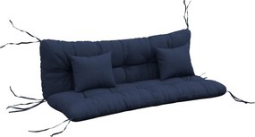 Outsunny 4 részes tűzött padpárna szett, 150 x 50 cm, vízlepergető, kikötőkkel, 10–12 cm vastag ülés- és háttámasz – Aosom